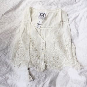 NEW White Boho Crop Top from LF